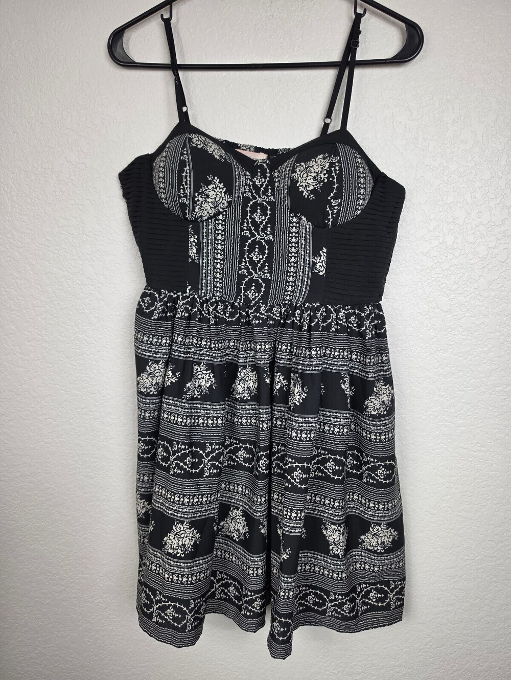Anthropologie Band of Gypsies Black White Mini Dress